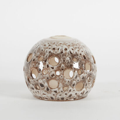A Volcanic Ceramic Open Work Spherical Lampshade