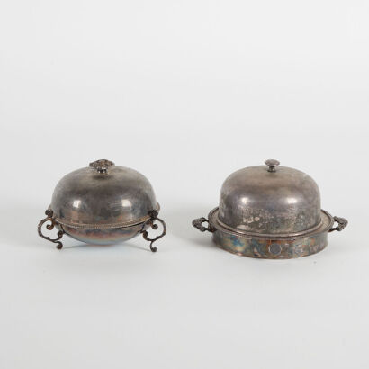 A Pair of Pewter Serving Dishes