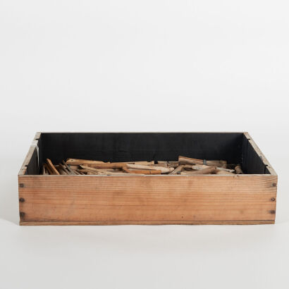 A Box of Vintage Wooden Pegs