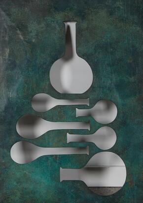 A Modernist Style Bronze Cut Out Wall Hanging