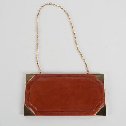 A Vintage Etcetera Brown Leather Clutch