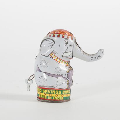 A Tin Elephant Moneybank