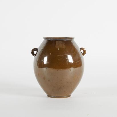 A Ceramic Urn with High-Gloss Glaze