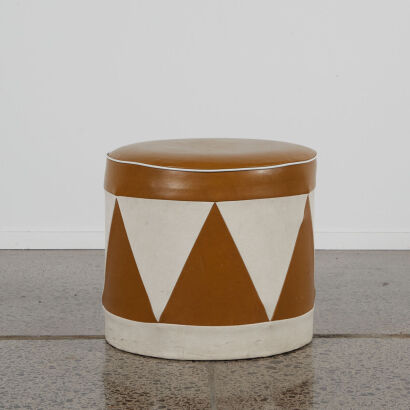 A Mid century Retro Vinyl Ottoman