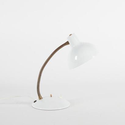 An Elegant White Mid Century Table Lamp
