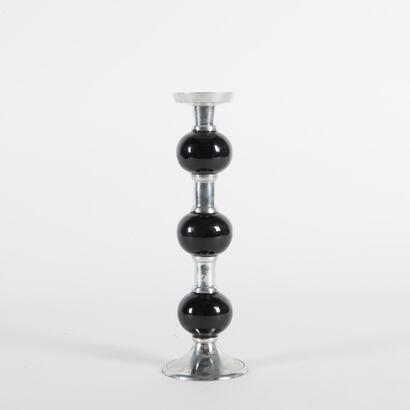 A Large Decorative Aluminium Pillar Candle Holder