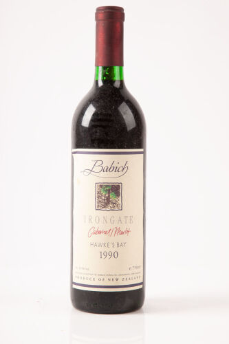 (1) 1990 Babich Irongate Cabernet Merlot, Hawkes Bay