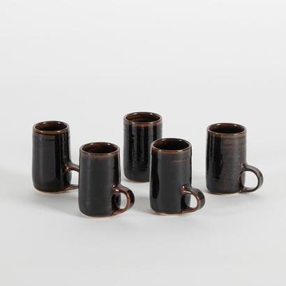 A Set Of Five Studio Pottery Mugs