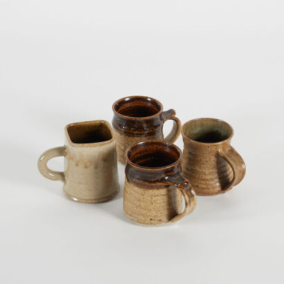 A Collection Of Four Studio Pottery Mugs