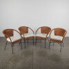 A Set Of Four Wicker Chairs With Metal Frames - 3