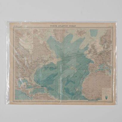 A Map Of North Atlantic Ocean By Edinburgh Geographical Institute Date 1921