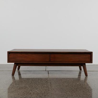 A Solid Oak Two Drawer Coffee Table