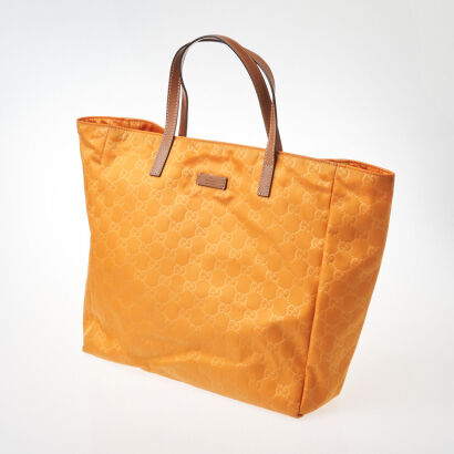 Gucci GG Orange Nylon Tote Bag