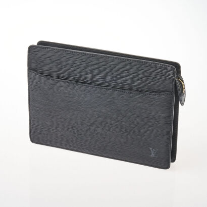 Louis Vuitton Black Epi Pochette Homme Clutch