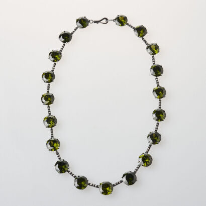 Bottega Veneta Silver Cubic Zirconia Necklace