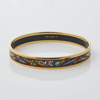 Herm&egrave;s Red Enamel Bangle