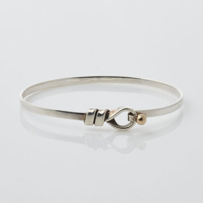 Tiffany & Co Silver and 18ct Hook Bangle