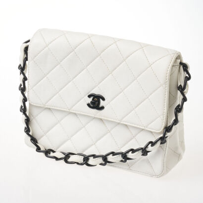 Chanel Vintage Quilted Leather Resin Chain Flap Bag