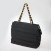 Salvatore Ferragamo Tiered Black Canvas Bag