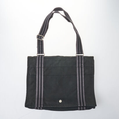 Herm&egrave;s Black Canvas Fourre Satchel Bag