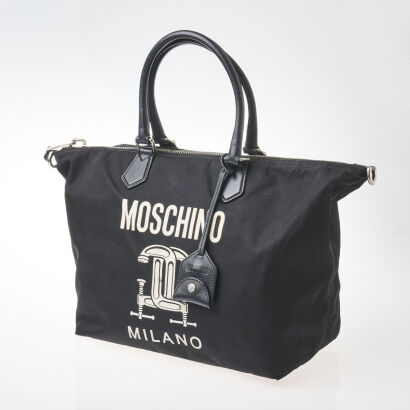 Moschino Milano Construction Nylon Tote Bag