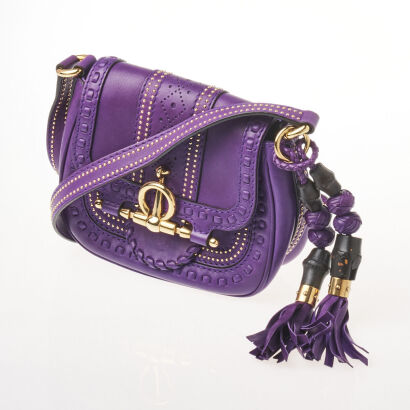 Gucci Purple Leather Snaffle Bit Small Bag