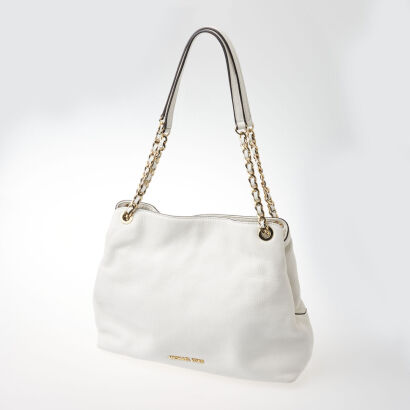 Michael Kors White Leather Bag