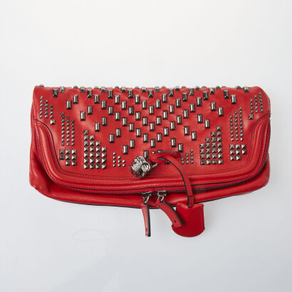 Alexander Mcqueen Embellished Skull Fold Bag