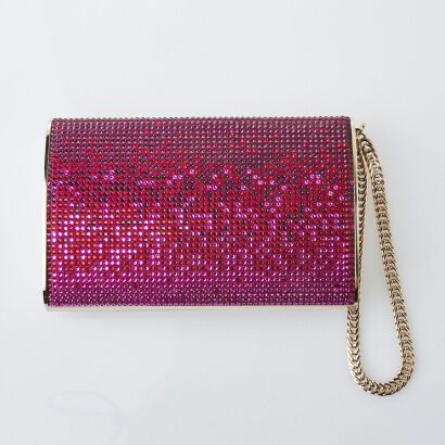 Jimmy Choo Pink Swarovski Crystal Clutch