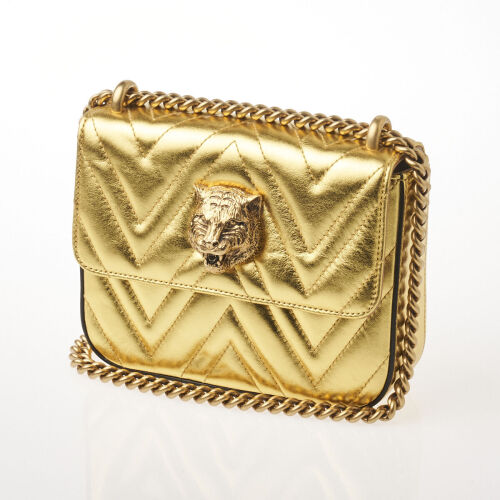 Gucci Metallic Gold Quilted Broadway Chain Bag