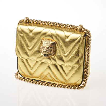 Gucci Metallic Gold Quilted Broadway Chain Bag