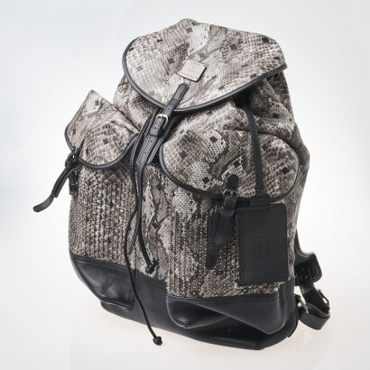 MCM Visetos Stark Grey Backpack