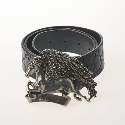 Gucci Guccisima Pegasus Buckle Belt