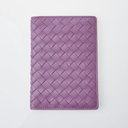 Bottega Veneta Purple Intrecciato Passport Holder