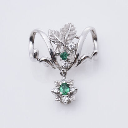 18ct White Gold, Emerald Slider Pendant