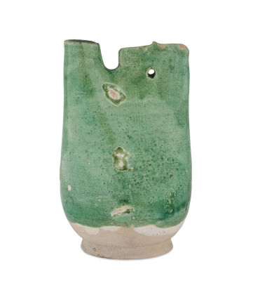 A Green-glazed Flask in The Shape of A Leather Bag