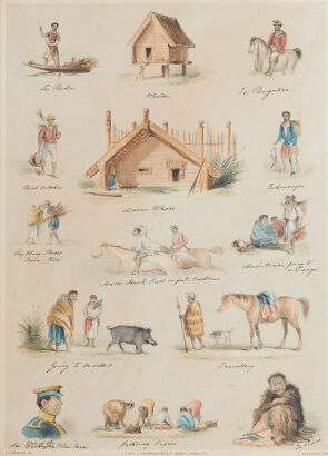 A Colonial Lithograph Detailing Māori Life by Charles Decimus Barraud