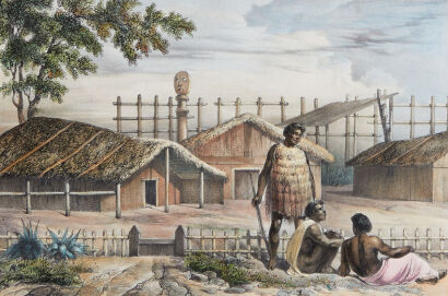 Pā in Kororāreka by an unknown artist