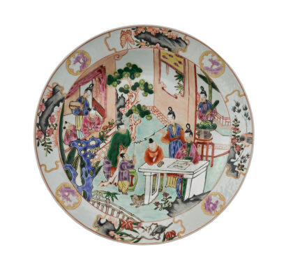 A Chinese Export Famille Rose Plate