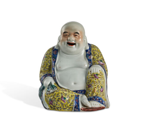 A Chinese Famille Rose Maitreya