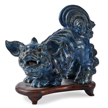 A Chinese Jun Glazed Lion