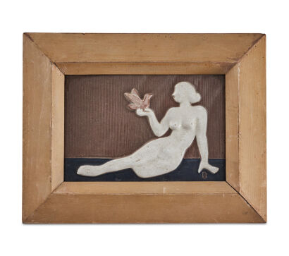 An Early-20th Centry Japanese Modernist Movement Matisse/Picasso Styled Wall Tile