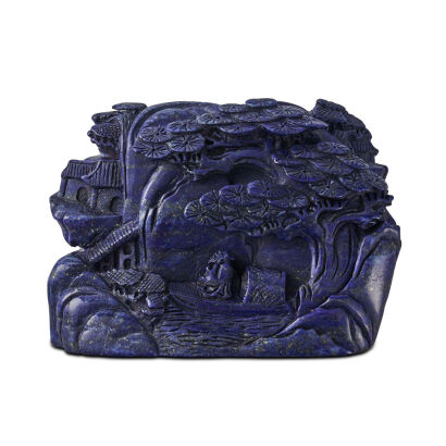 A Chinese Lazuli Landscape Carving