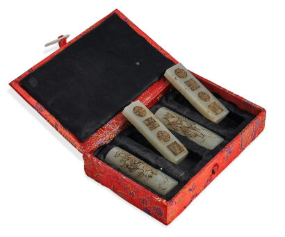 Four Pieces of Chinese Jade Carved Paper Weights