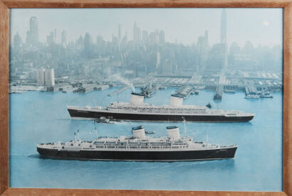 A Colour Photo Of Steam Liners