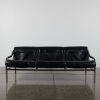 A Tim Bates For Pieff Kadia Leather And Chrome Sofa