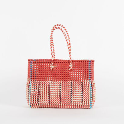 A Vintage Plastic Knotted Basket