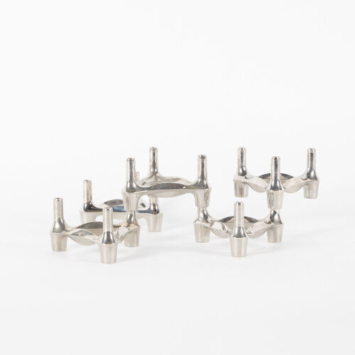 A Vintage Set of Five BMF Nagel Candle Holders