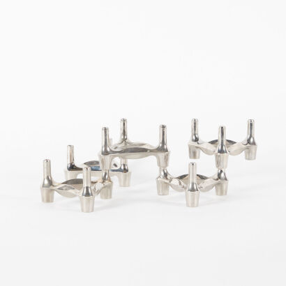 A Vintage Set of Five BMF Nagel Candle Holders
