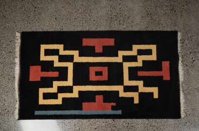 A Gavin Chilcott Loom Fabric Design Cubist Rug
